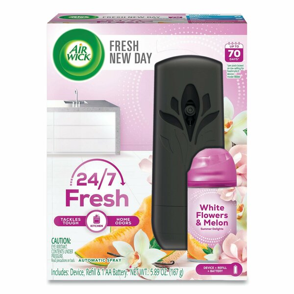 Air Wick Freshmatic Life Scents Starter Kit, White Flowers and Melon Summer Delights, 5.89 oz Aerosol Spray 62338-88410